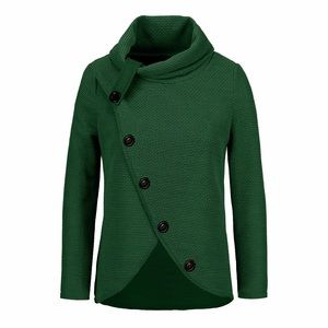 Turtle Cowl Neck Asymmetrical Hem Sweater